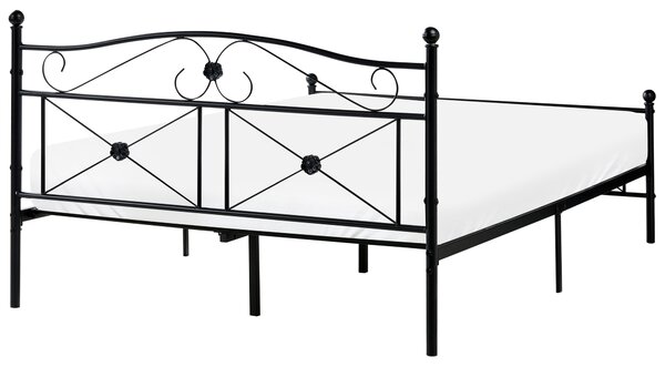 Postel Kov RODEZ 140 x 200 cm Černá