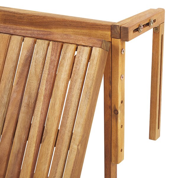 Balkonový stolek Skládací UDINE 70 cm 69 cm Akáciové dřevo Hnědá