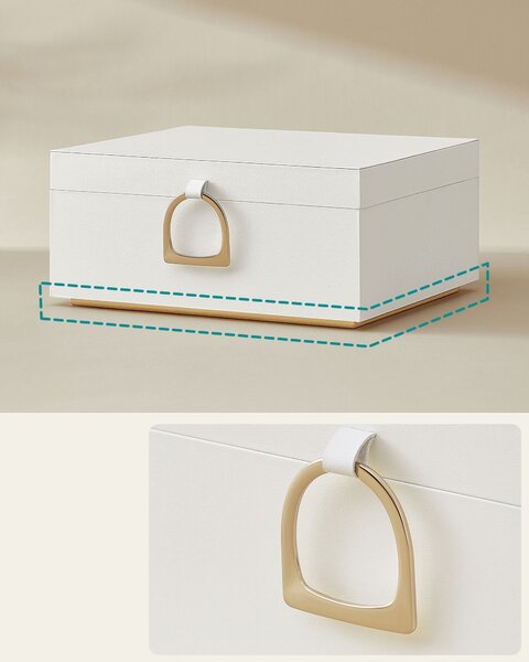 Šperkovnice Emily, 20,5x24x11 cm, bílá