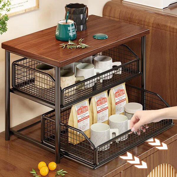 Shelfglide™ Dvouúrovňový Výsuvný Košový Regál, Bílá