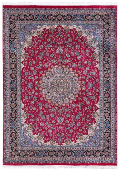 Makro Abra Kusový koberec pratelný VICTORIA 42360 Klasický pogumovaný šedý červený Rozměr: 80x150 cm