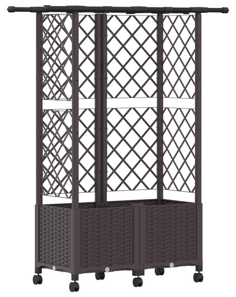 Vyvýšený záhon s treláží a střechou Hnědá 124 x 40 x 142 cm PP