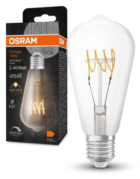 LEDVANCE LED žárovka Vintage 1906 Edison 4,8 W E27 220-240 V stmívatelná 2700 K čirá