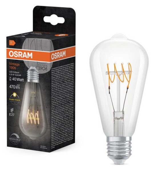 LEDVANCE LED žárovka Vintage 1906 Edison 4,8 W E27 220-240 V stmívatelná 2700 K čirá