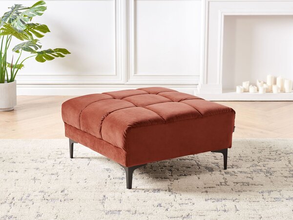 Taburet ALNES Umělý samet Světle červená