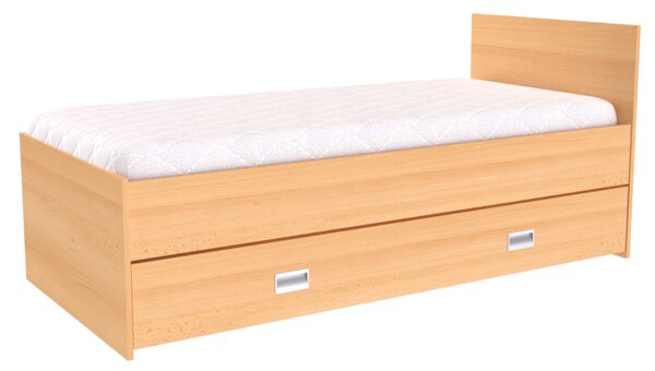 Zvýšené lůžko DUO s úložným prostorem Bílá, zapuštěné úchytky, zvýšené 1 čelo (zadní)