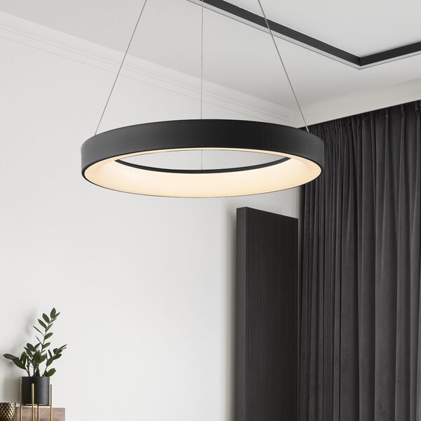 Mantra 8571 Niseko II, závěsné kruhové svítidlo LED 50W, 2700-5000K, dálk. ovládání, černá, průměr 65cm