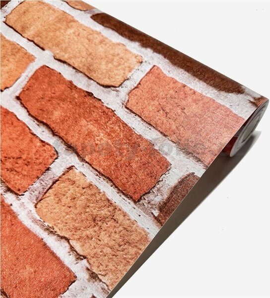 Samolepící tapety 45 cm x 10 m IMPOL TRADE 9226, cihla červená s šedou spárou, samolepící tapety