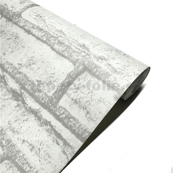 Samolepící tapety 45 cm x 10 m IMPOL TRADE 9203, cihla bílo-šedá, samolepící tapety