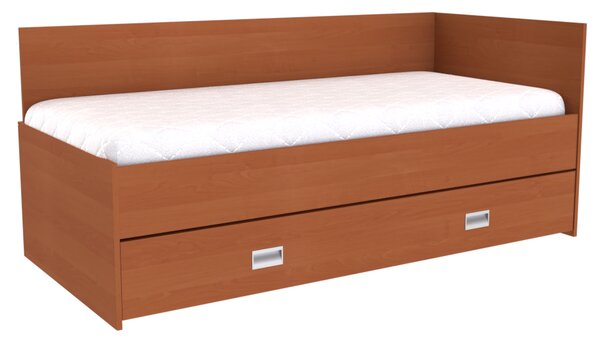 Zvýšené lůžko DUO s úložným prostorem Olše, zapuštěné úchytky, zvýšená 2 čela (zadní a boční pravé)