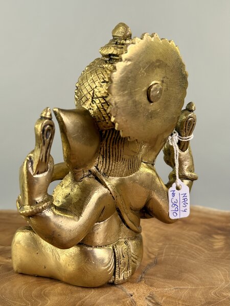 Soška Ganéši z Indie – odlévaný bronz, 16 cm