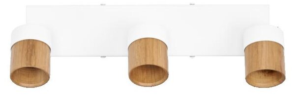 LEDVANCE stropní bodové svítidlo Half Wood Line 3xGU10 220-240 V bílé/dřevo nastavitelné
