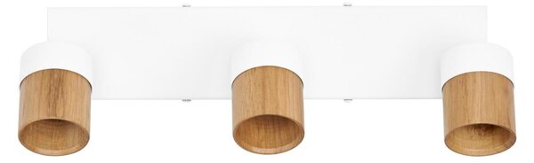 LEDVANCE stropní bodové svítidlo Half Wood Line 3xGU10 220-240 V bílé/dřevo nastavitelné