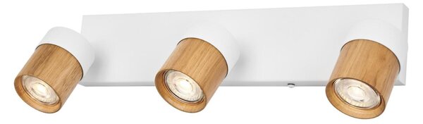 LEDVANCE stropní bodové svítidlo Half Wood Line 3xGU10 220-240 V bílé/dřevo nastavitelné