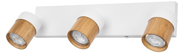 LEDVANCE stropní bodové svítidlo Half Wood Line 3xGU10 220-240 V bílé/dřevo nastavitelné