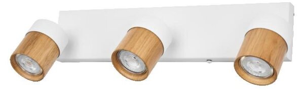 LEDVANCE stropní bodové svítidlo Half Wood Line 3xGU10 220-240 V bílé/dřevo nastavitelné