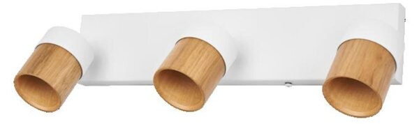 LEDVANCE stropní bodové svítidlo Half Wood Line 3xGU10 220-240 V bílé/dřevo nastavitelné