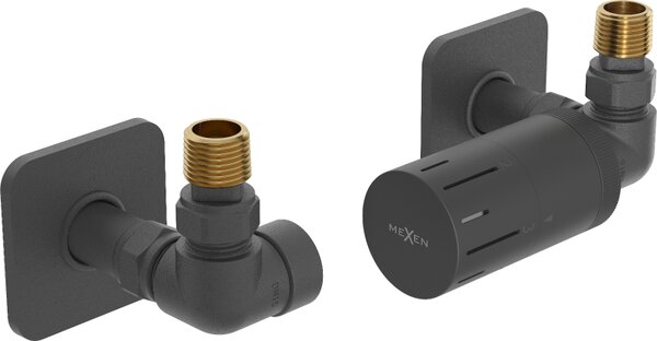 Mexen G05, axiální termostatická souprava pro topné těleso s krytkou, antracitová, W903-958-909-66