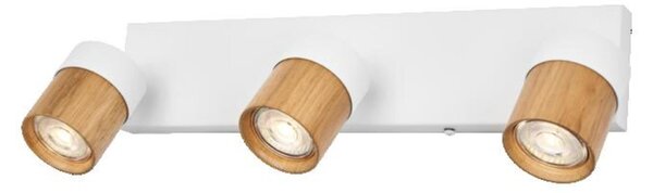 LEDVANCE stropní bodové svítidlo Half Wood Line 3xGU10 220-240 V bílé/dřevo nastavitelné