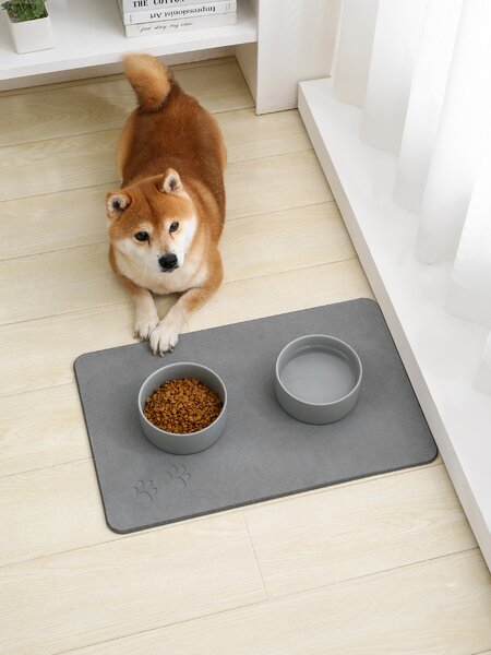 Absorpční podložka PET 60x39 cm a 2 keramické misky DOGS 15,5x7 cm