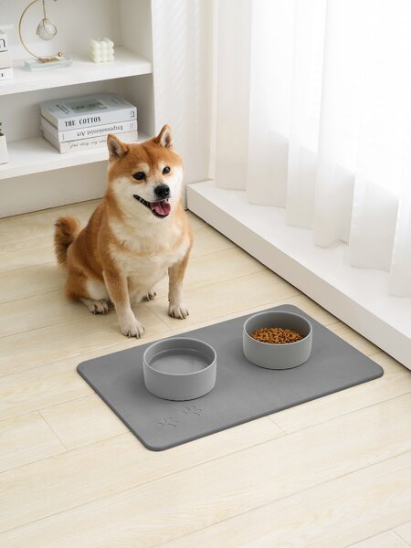 Absorpční podložka PET 60x39 cm a 2 keramické misky DOGS 15,5x7 cm