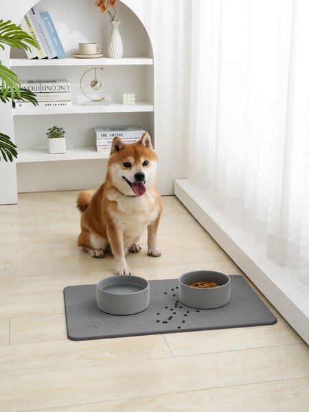 Absorpční podložka PET 60x39 cm a 2 keramické misky DOGS 15,5x7 cm