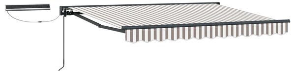 Elektrická Retrakční markýza Světle šedá a bílá 3 x 2,5 m