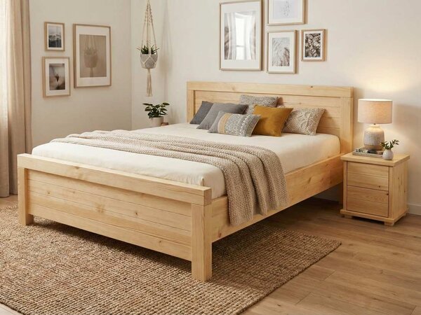 Zvýšená manželská postel MEGA SUPRA Rozměr: 140x200, Moření MD: Ořech