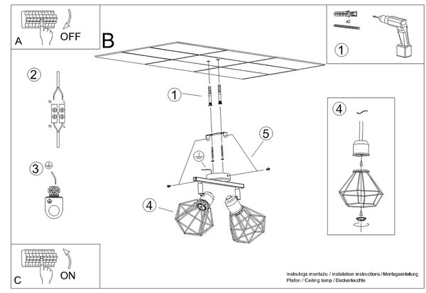 Sollux Lighting Stropní svítidlo ARTEMIS 2 bílé