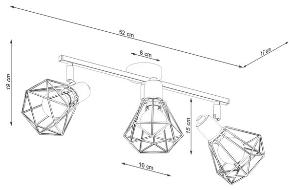 Sollux Lighting Stropní svítidlo ARTEMIS 3 černé