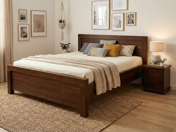 Zvýšená manželská postel MEGA SUPRA Rozměr: 140x200, Moření MD: Ořech