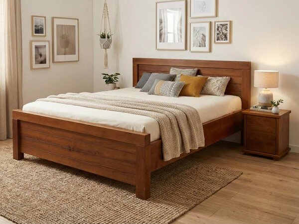 Zvýšená manželská postel MEGA SUPRA Rozměr: 140x200, Moření MD: Ořech