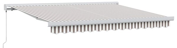 Stahovací markýza Světle šedá a bílá 300 x 250 cm