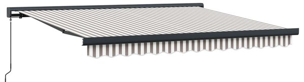 Stahovací markýza Světle šedá a bílá 300 x 250 cm