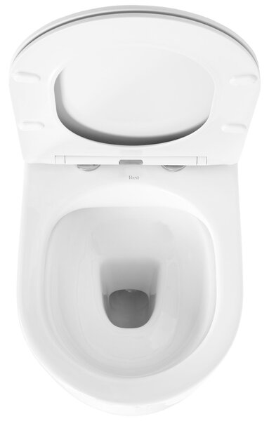 Rea Oliver, závěsná WC mísa Rimless se sedátkem s pomalým dopadem, bílá, REA-C6509