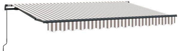 Stahovací markýza Světle šedá a bílá 300 x 250 cm