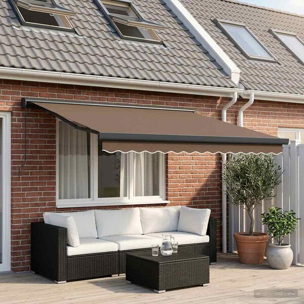 Stahovací markýza Taupe 300 x 250 cm Plátno a hliník