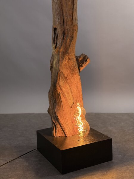 Podlahová lampa z teakového kořene – ruční výroba Jáva, 175 cm