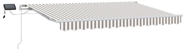 Stahovací markýza Světle šedá a bílá 350 x 250 cm