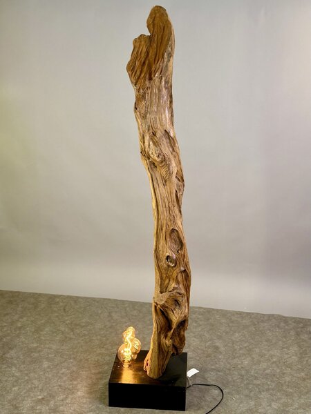 Podlahová lampa z teakového kořene – ruční výroba Jáva, 175 cm