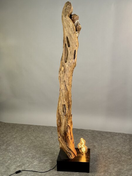 Podlahová lampa z teakového kořene – ruční výroba Jáva, 175 cm