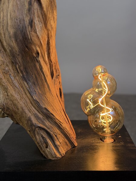 Podlahová lampa z teakového kořene – ruční výroba Jáva, 175 cm