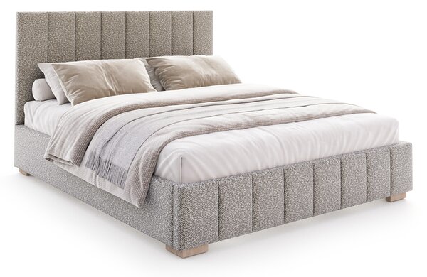Čalouněná postel AUSTIN 90x200cm Šedá Boucle s úložným prostorem kovový rošt