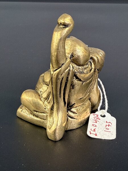 Kovová soška smějící se Buddha 6,5 cm – Indie