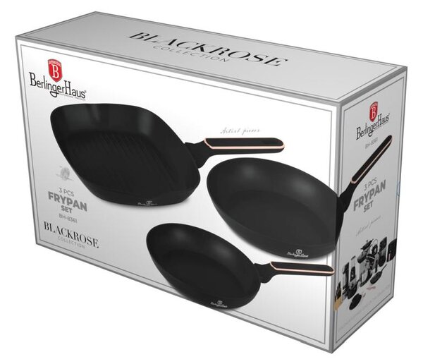Sada pánví s titanovým povrchem 3 ks Black Rose Collection