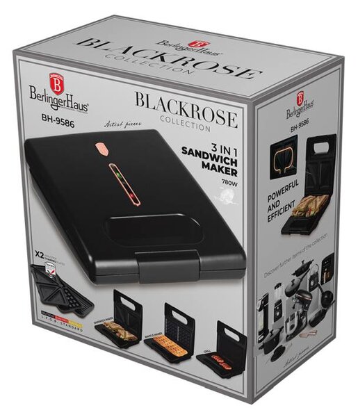 Sendvičovač 3 v 1 s odnímatelnými deskami Black Rose Collection