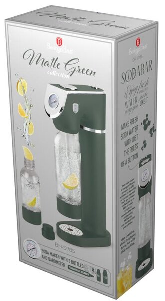 Výrobník sody SODABAR + 2 lahve Matte Green Collection