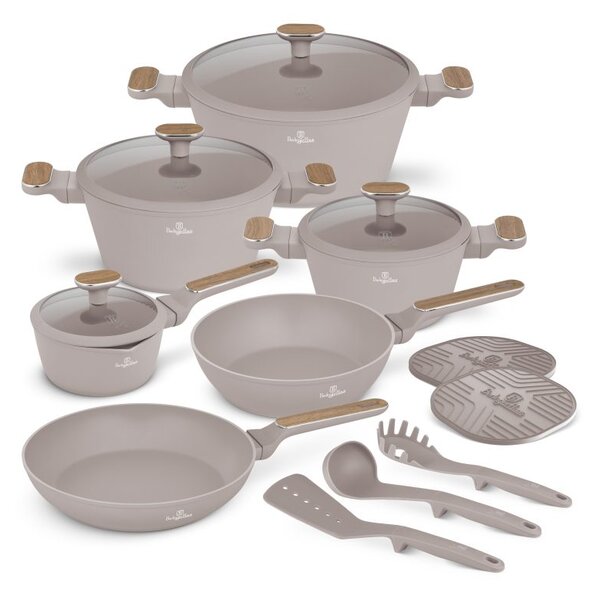 Sada nádobí s titanovým povrchem 15 ks Taupe Nordic Collection