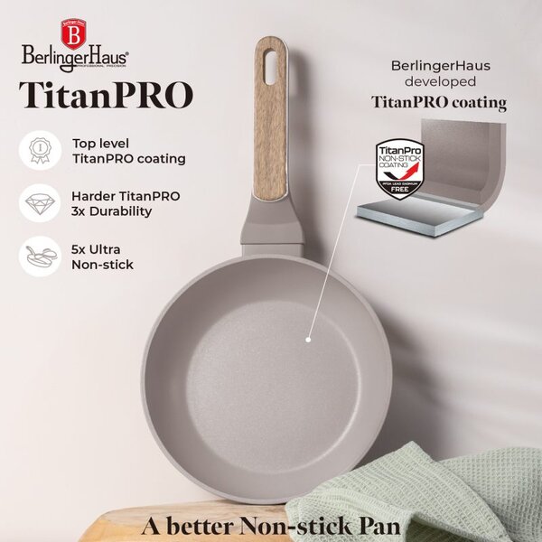 Sada pánví s titanovým povrchem 3 ks Taupe Nordic Collection