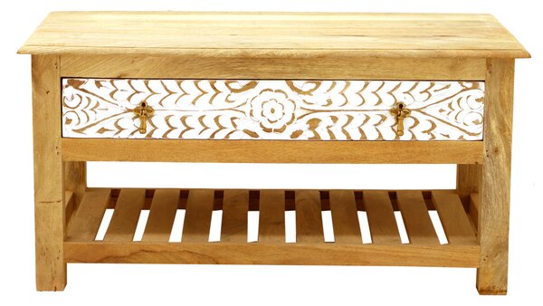 Rustikální konferenční stolek z masivu mango 90x45x60